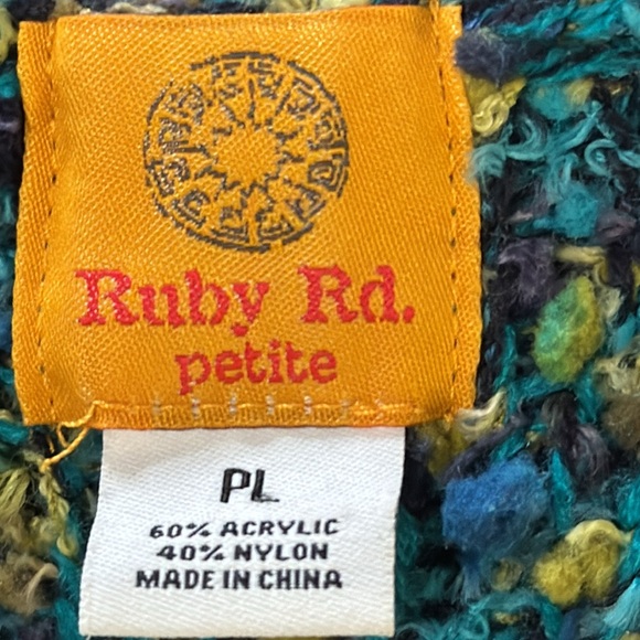 Ruby Rd. nubby open front jacket. Size PL - Picture 3 of 5